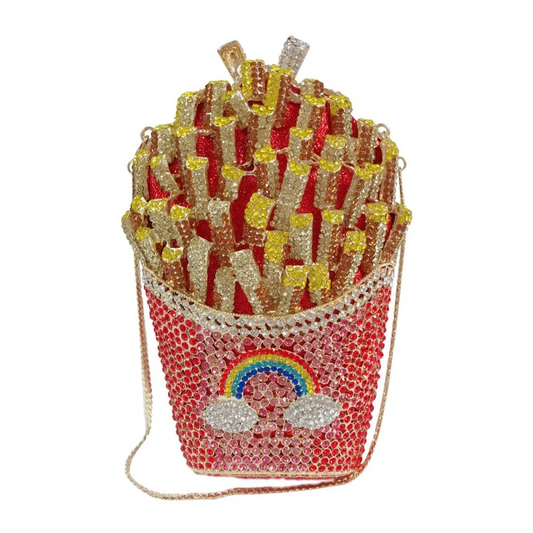 SHK0106 French Fries Rhinestone Evening Bag