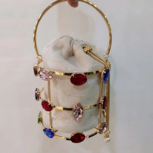 SHG156 Bucket Crystal Clutch Bag