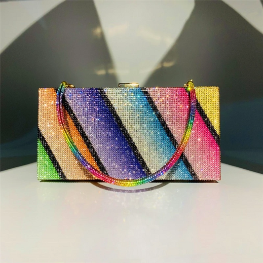 SHG236 Rainbow Diamond Clutch Bag