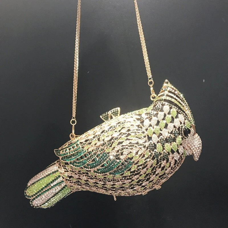 SHG064 Bird Shape Rhinestone Bag