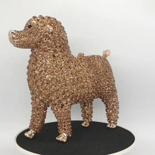 SHG174 Dog Shape Crystal Clutch