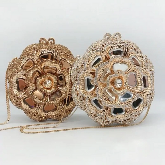 SHG192 Flower Diamond Holding Evening Bag
