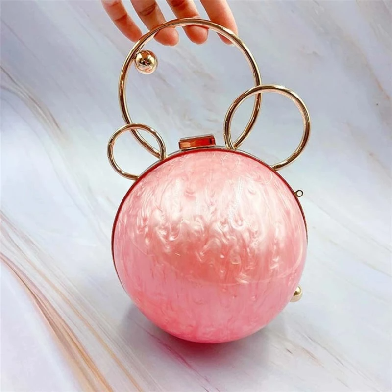 SHG037 Round Evening Acrylic Clutch Bag