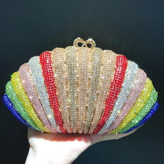 SHG083 Shell Diamond Rhinestone Crystal Evening Bag