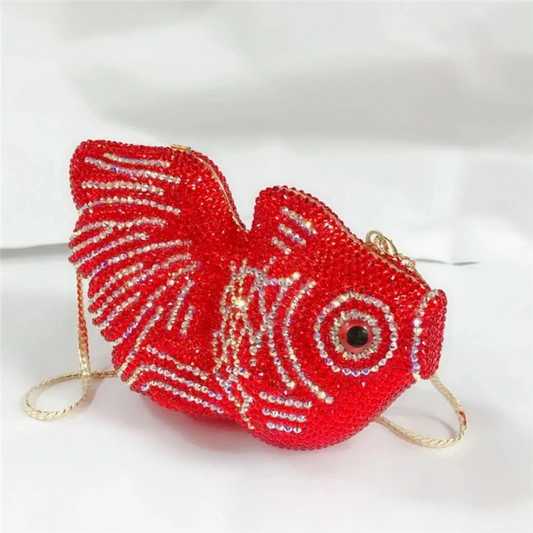 SHG076 Fish Rhinestone Bag