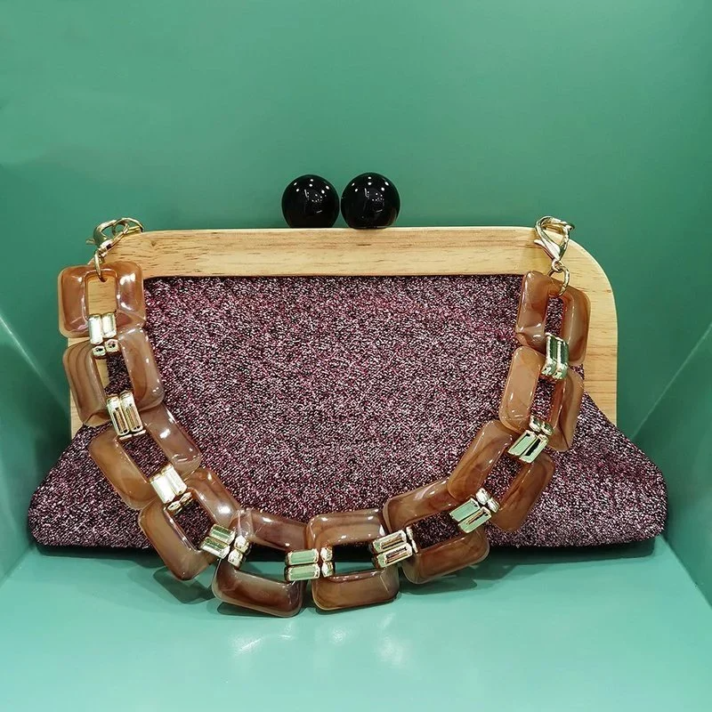 SHG147 Wooden Clutch Bag