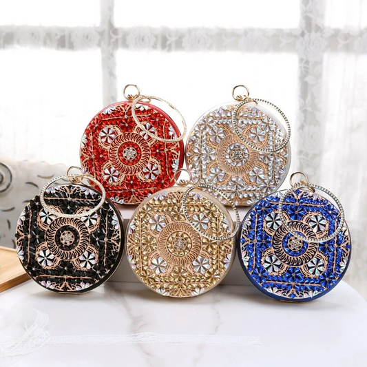 SHG276 Diamond-Encrusted Round Evening Bag