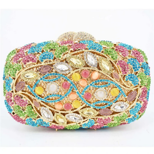 SHG084 Metal Rhinestone Clutch