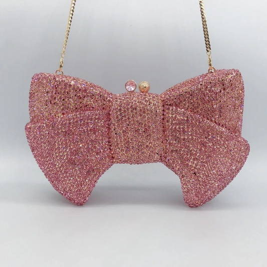 SHG002 Bow Shaped Rhinestone Evening Bag
