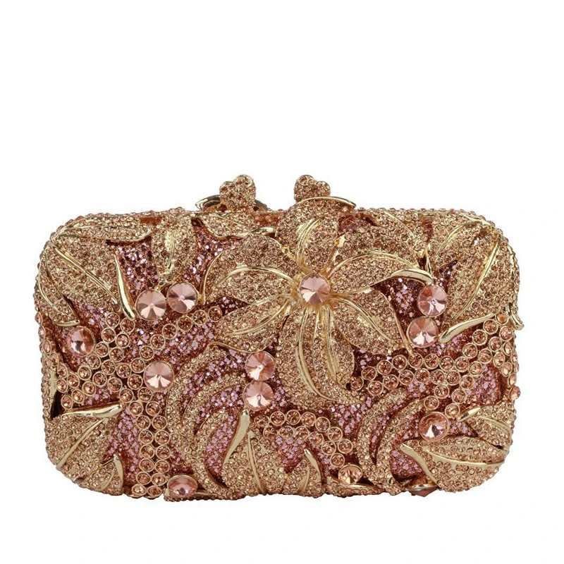 SHG180 Rhinestone Flower Evening Bag