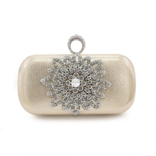 SHG269 Diamond-Encrusted Sunflower Dinner Bag