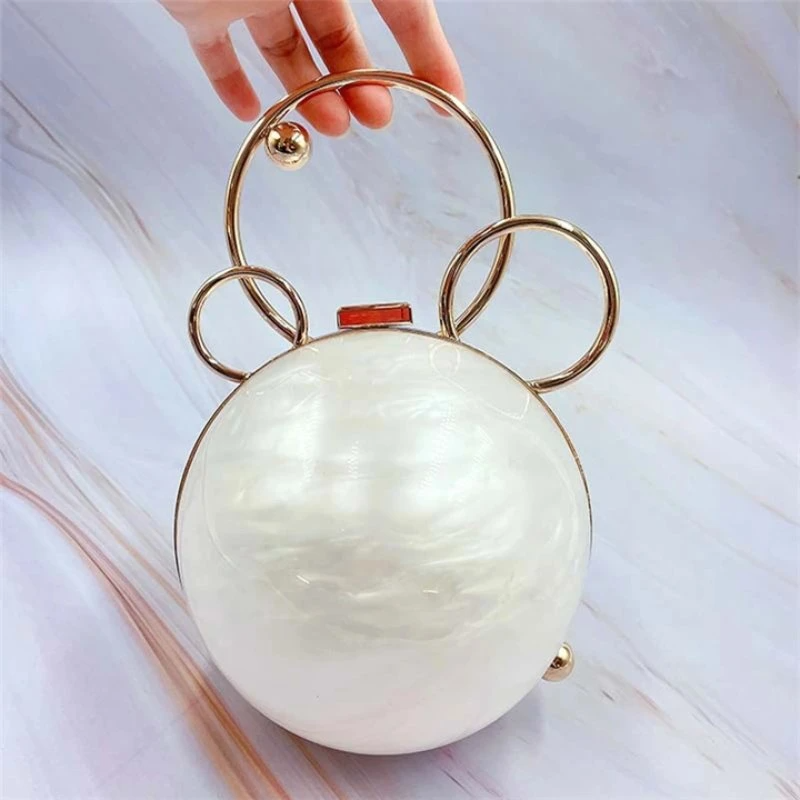 SHG037 Round Evening Acrylic Clutch Bag