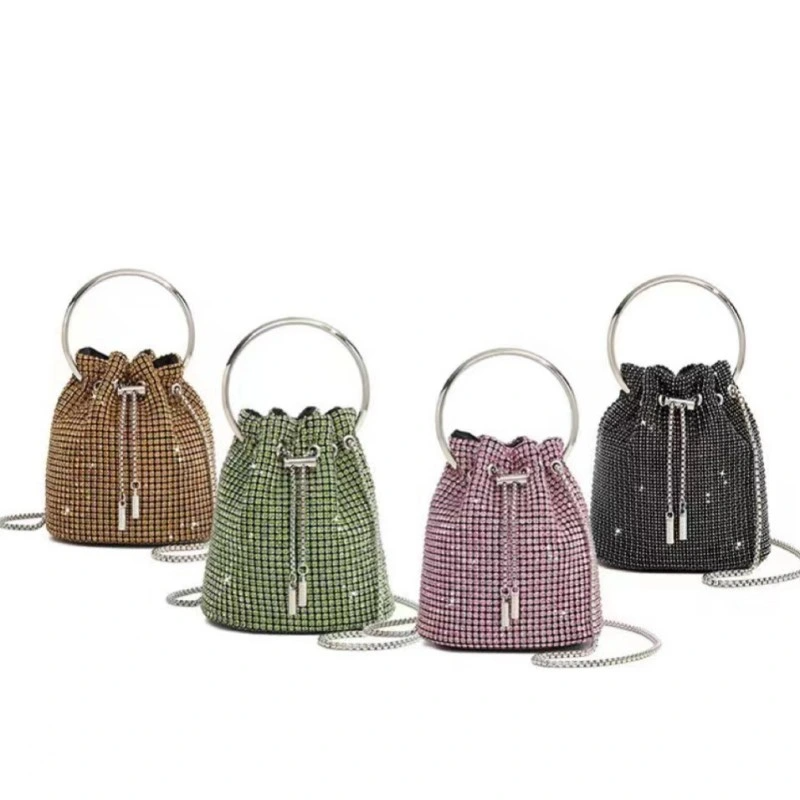 SHG172 Evening Diamond Crystal Rhinestone Bucket Bag