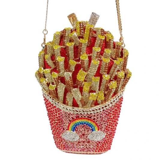 SHK0106 French Fries Rhinestone Evening Bag