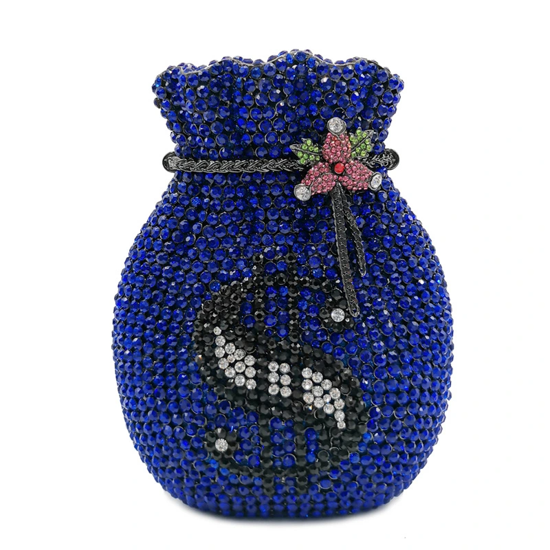 SHG187 Money Rhinestone Evening Bag