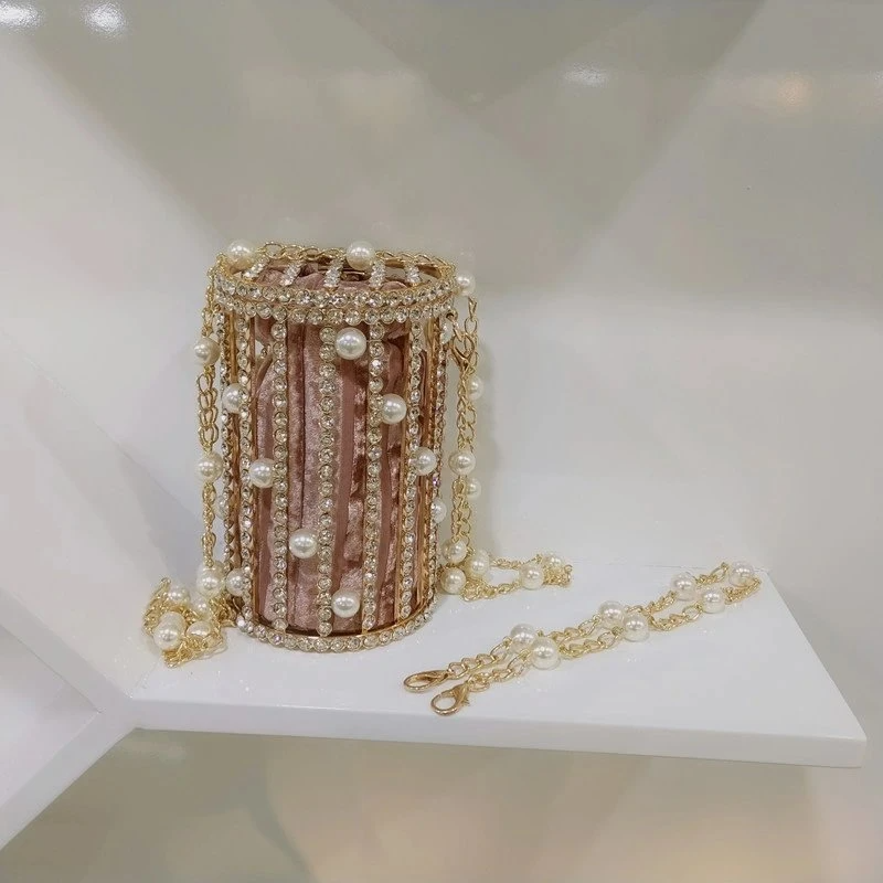 SHG157 Bucket Pearl Evening Handbag