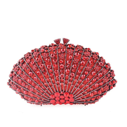 SHG030 Shell Shape Rhinestone Clutch Bag