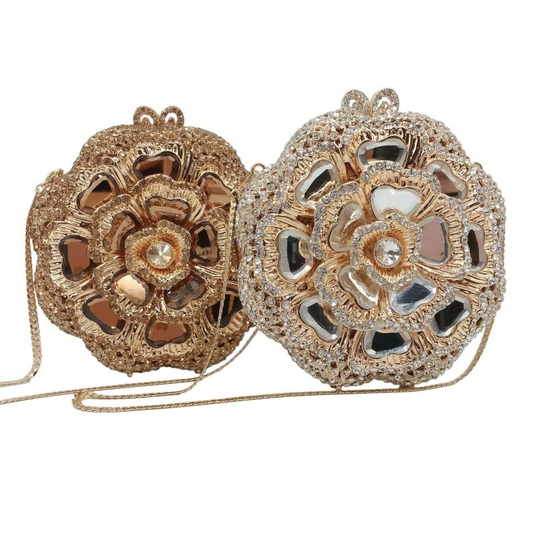 SHG192 Flower Diamond Holding Evening Bag