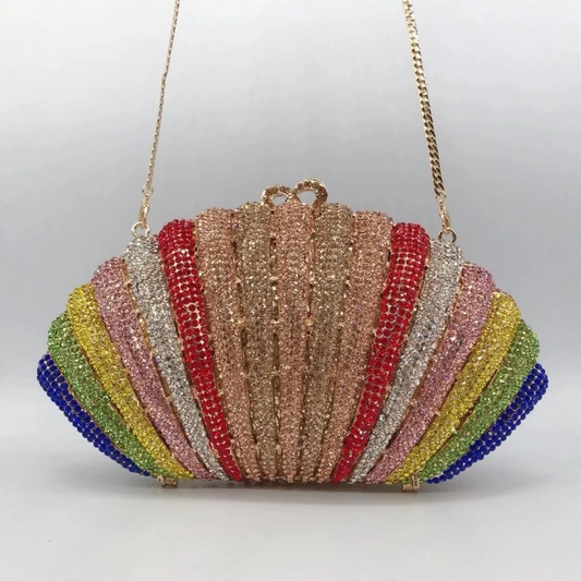 SHG083 Shell Diamond Rhinestone Crystal Evening Bag