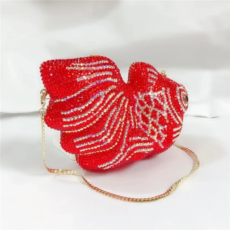 SHG076 Fish Rhinestone Bag