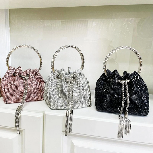 SHG062 Evening Rhinestone Bucket Bag