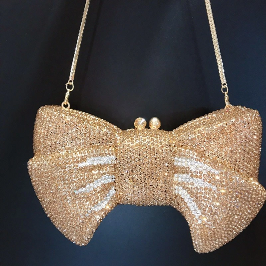 SHG002 Bow Shaped Rhinestone Evening Bag