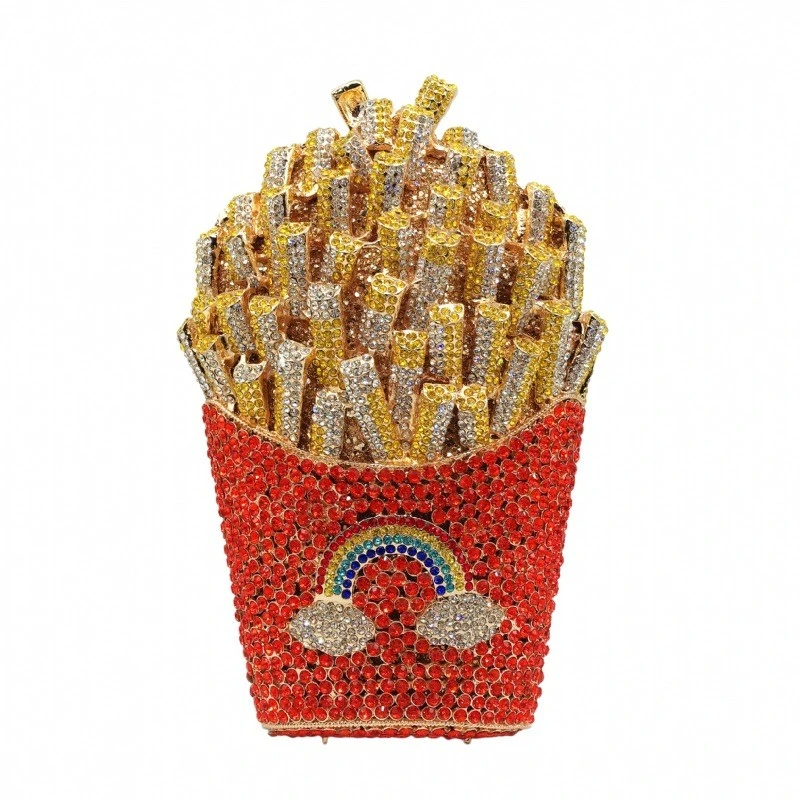 SHK0106 French Fries Rhinestone Evening Bag