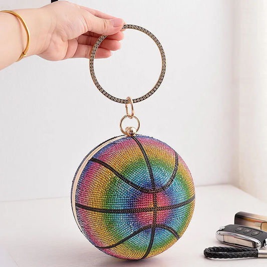 SHK0067 Basketball Round Evening Crossbody Bag