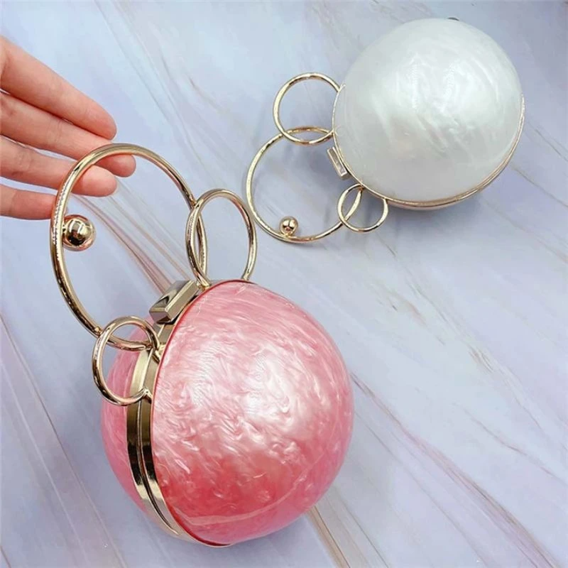 SHG037 Round Evening Acrylic Clutch Bag