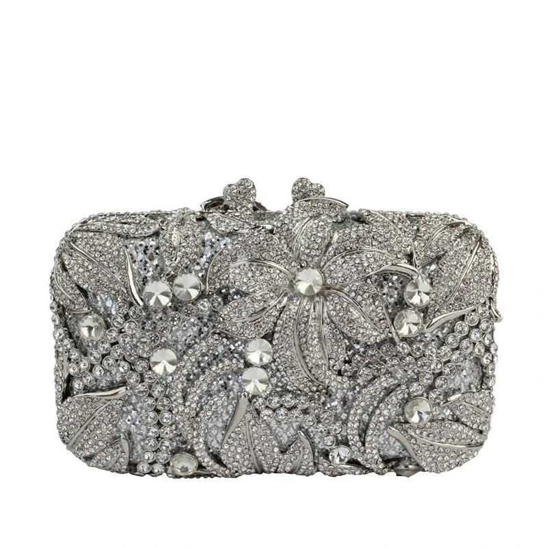 SHG180 Rhinestone Flower Evening Bag