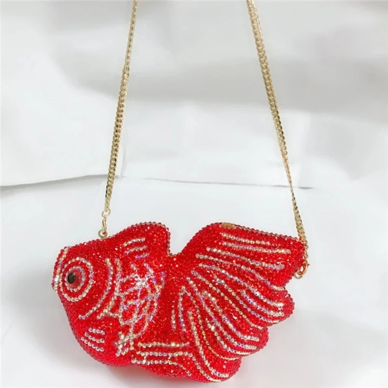 SHG076 Fish Rhinestone Bag