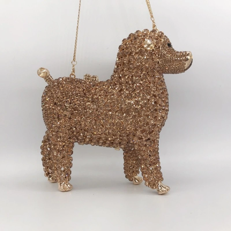 SHG174 Dog Shape Crystal Clutch