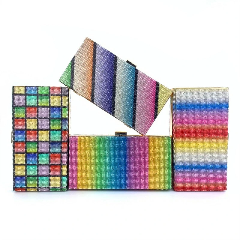 SHG236 Rainbow Diamond Clutch Bag