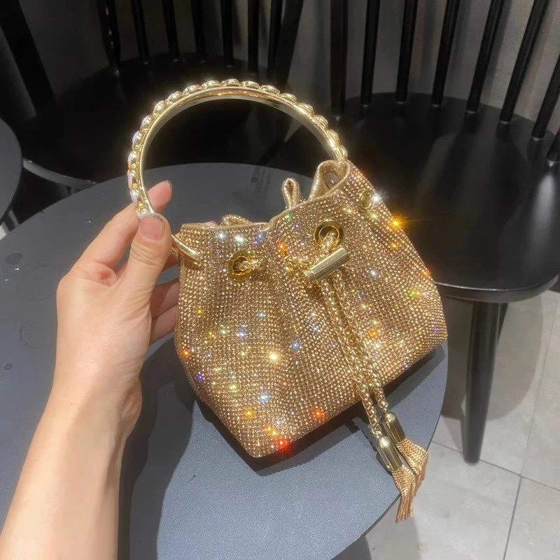 SHG015 Rhinestone Bucket Bag