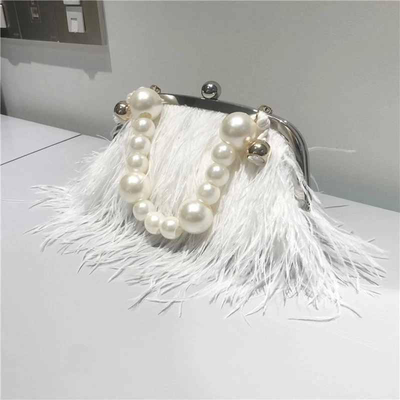 SHG049 Fur Party Ladies Clutch Evening Feather Bag