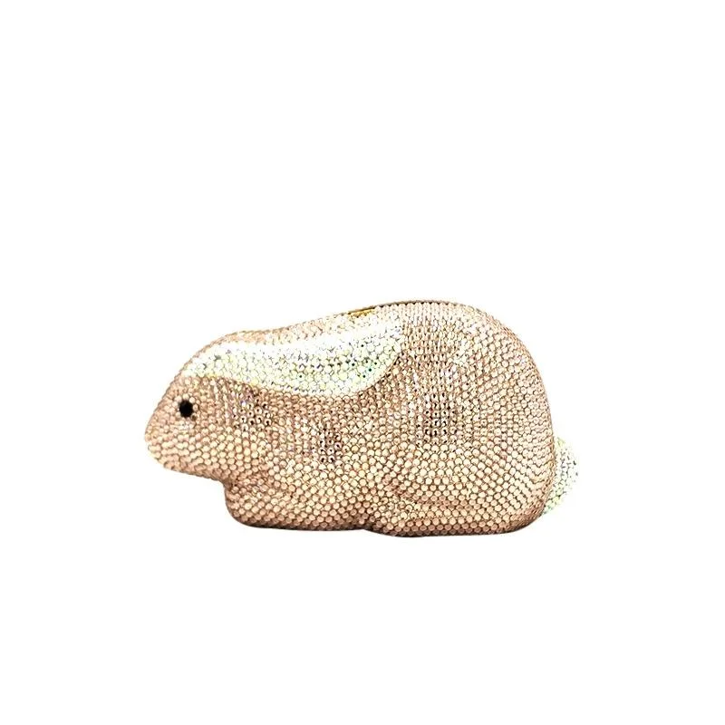 SHG017 Rabbit Rhinestone Crystal Bag