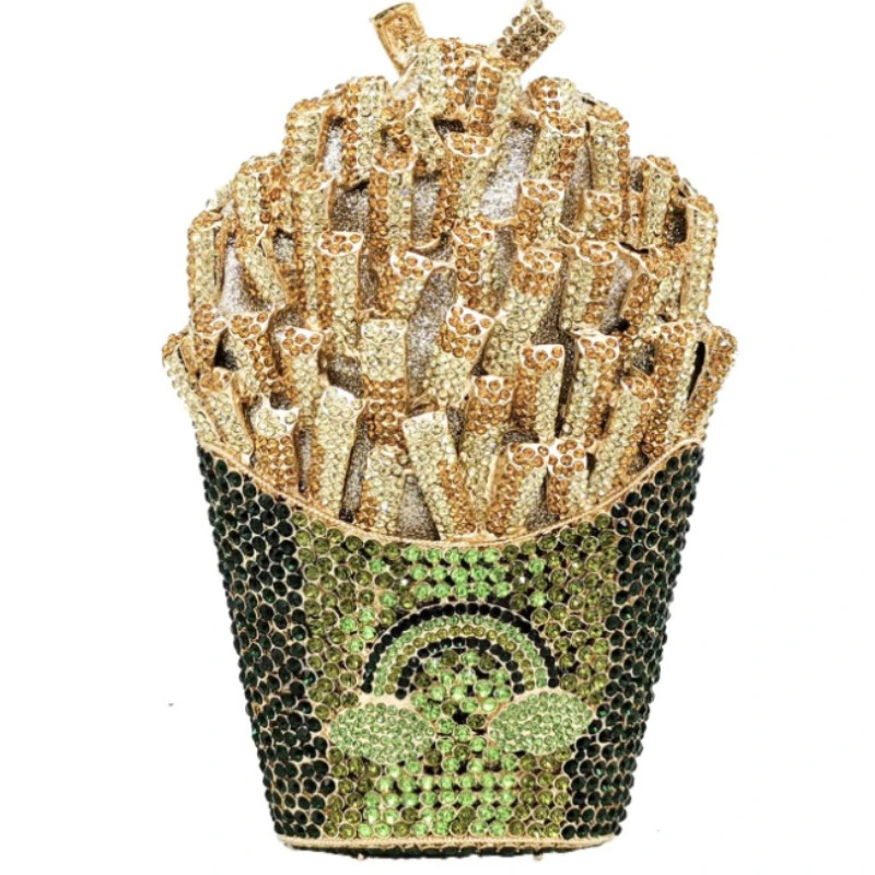 SHK0106 French Fries Rhinestone Evening Bag