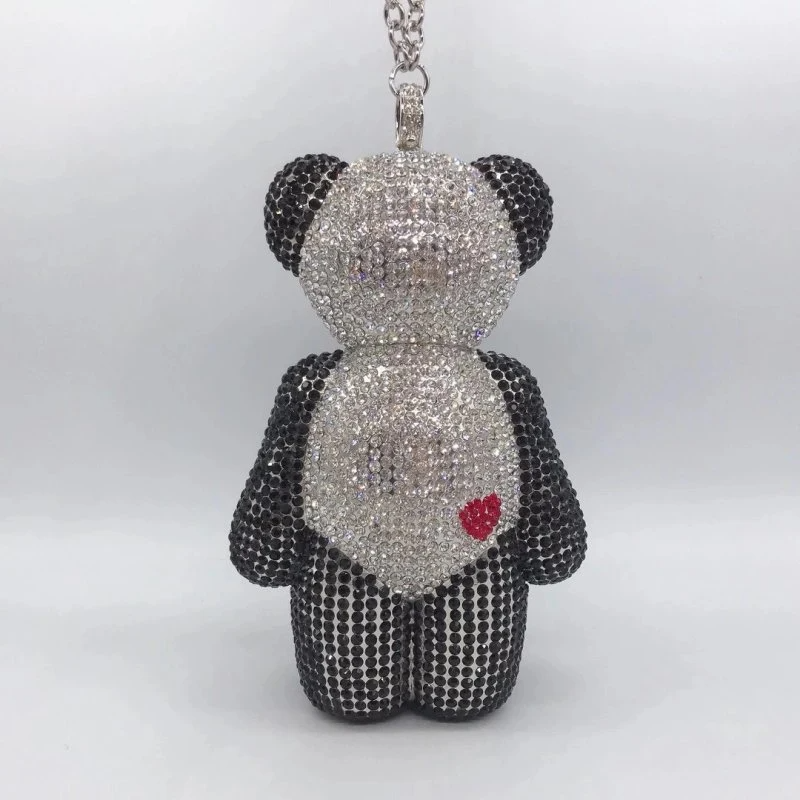 SHG069 Bear Shape Rhinestone Evening Bag