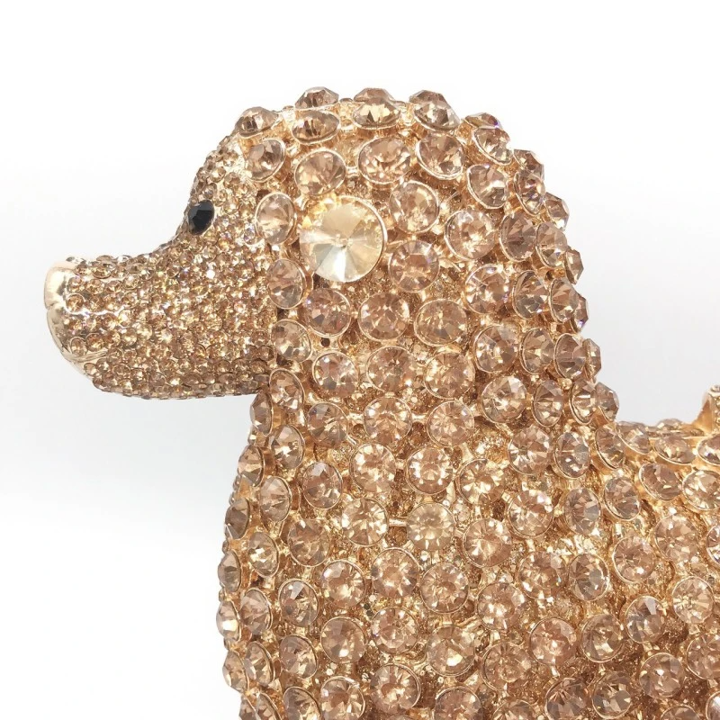 SHG174 Dog Shape Crystal Clutch