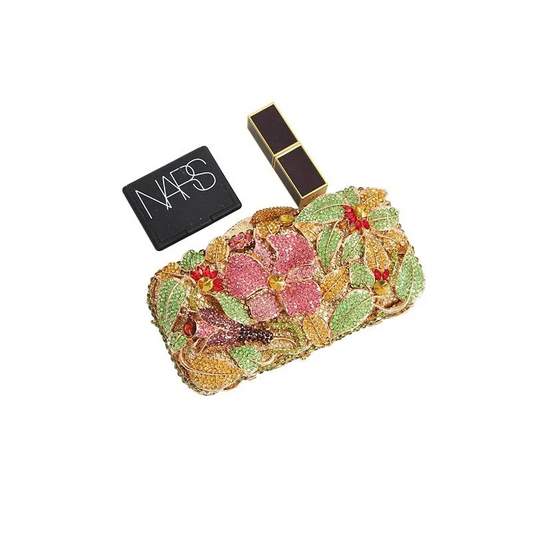 SHG035 Flower Rhinestone Clutch Bag