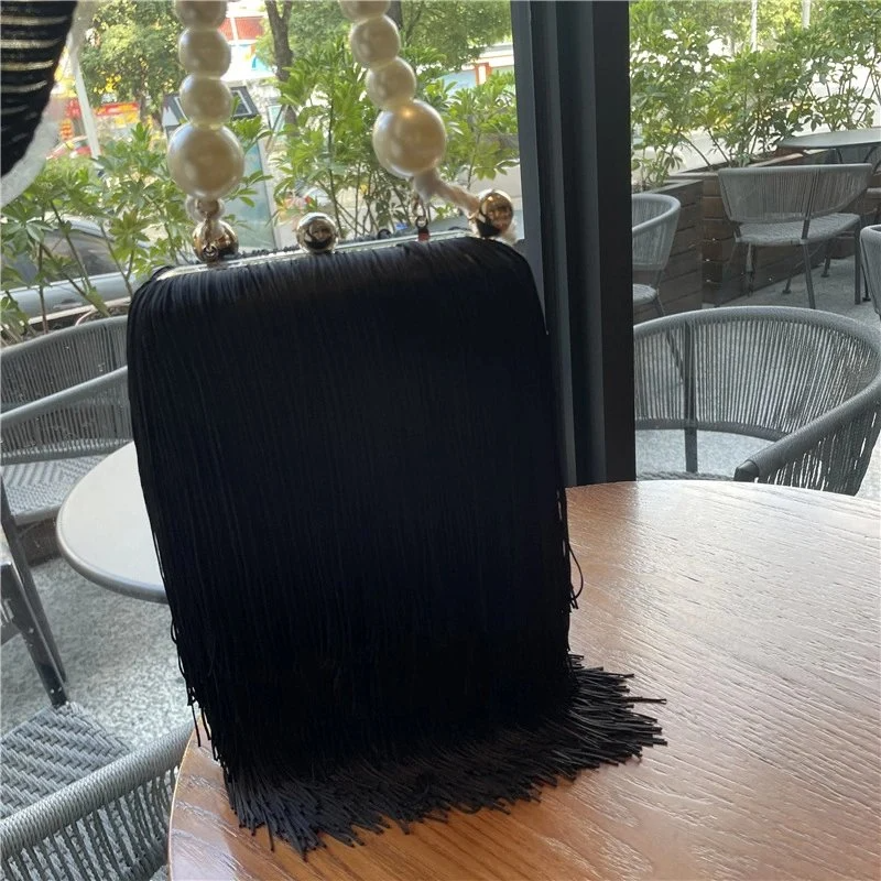 SHG010 Tassel Pearl Handling Bag