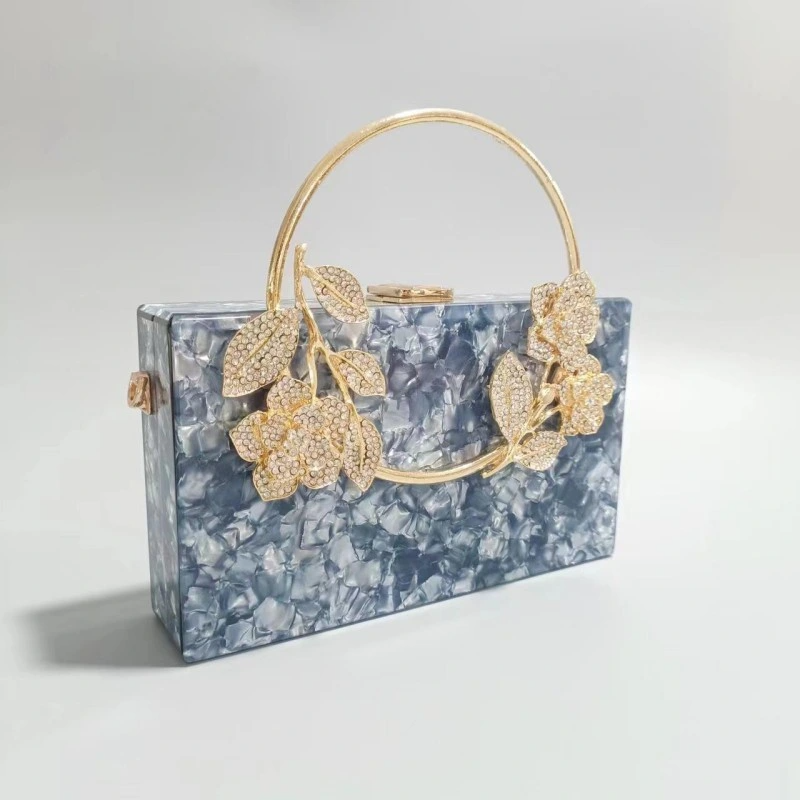 SHWS-14187 Floral Acrylic Clutch Bag