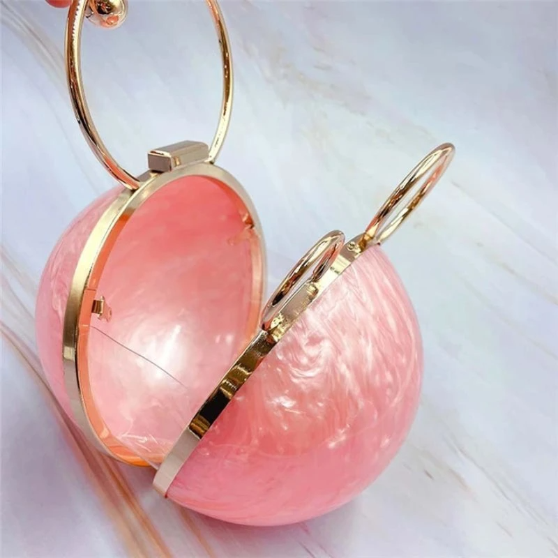 SHG037 Round Evening Acrylic Clutch Bag