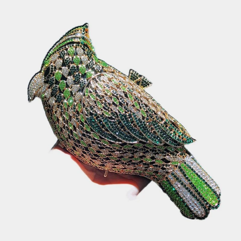 SHG064 Bird Shape Rhinestone Bag