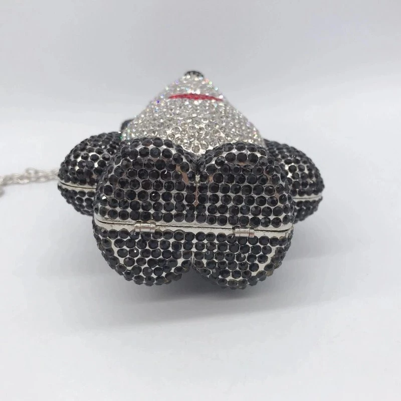 SHG069 Bear Shape Rhinestone Evening Bag
