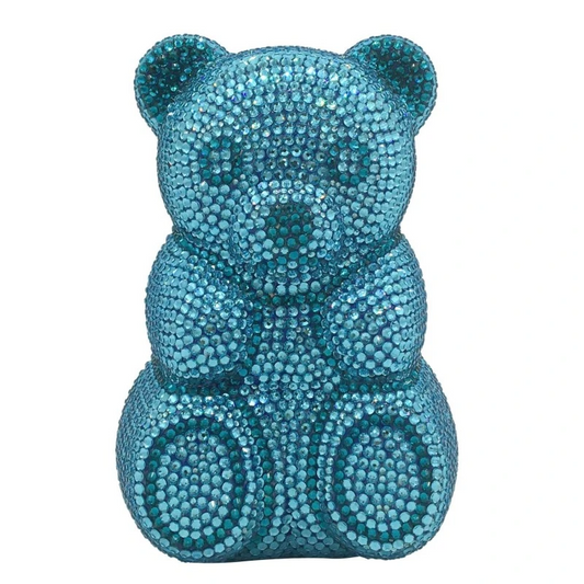 SHG208 Bear Rhinestone Evening Bag