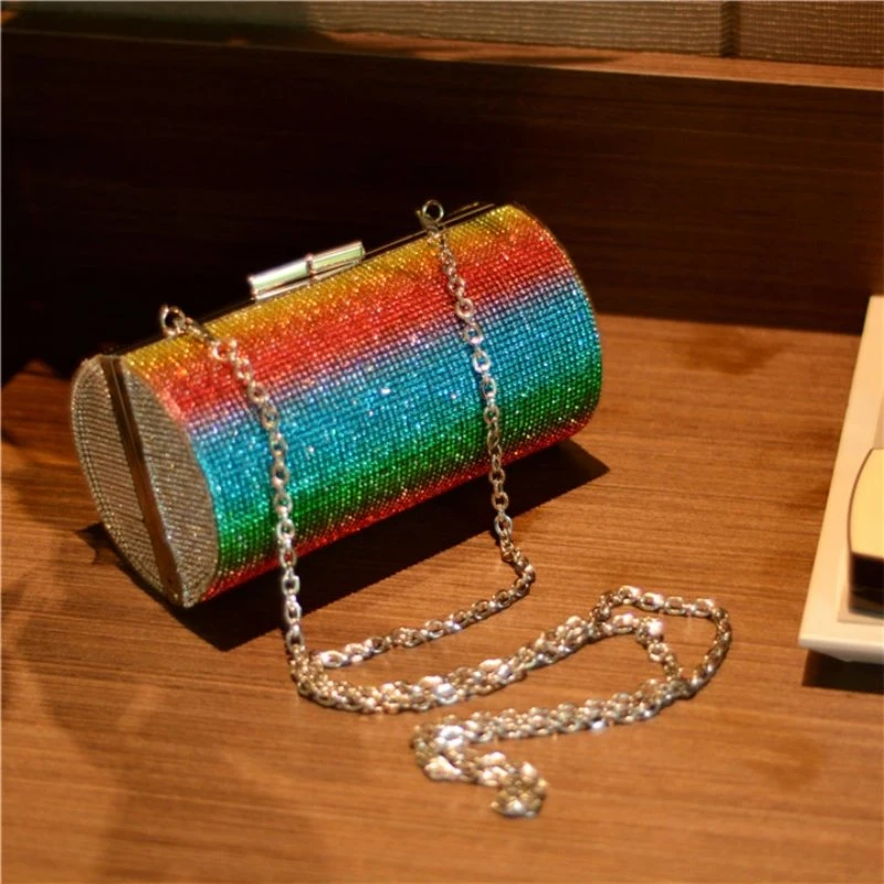 SHG078 Rainbow Rhinestone Evening Bag
