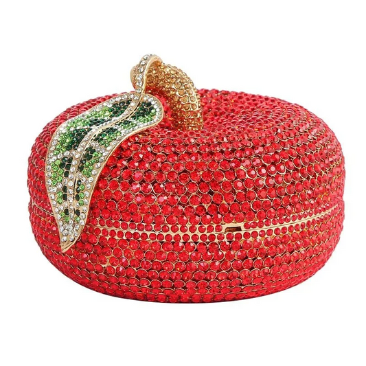 SHG162 Apple Shaped Rhinestone Evening Bag