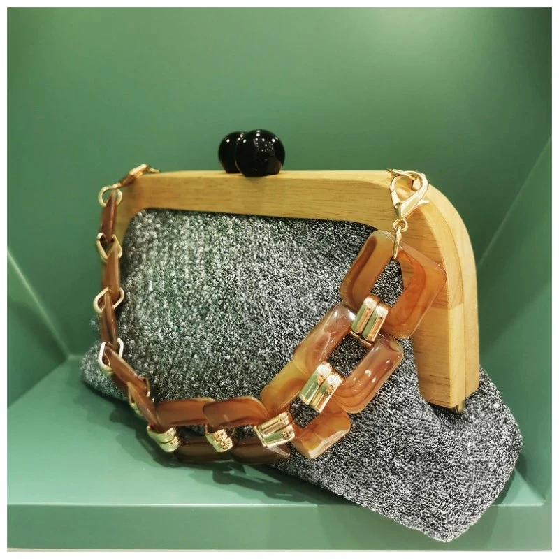 SHG147 Wooden Clutch Bag
