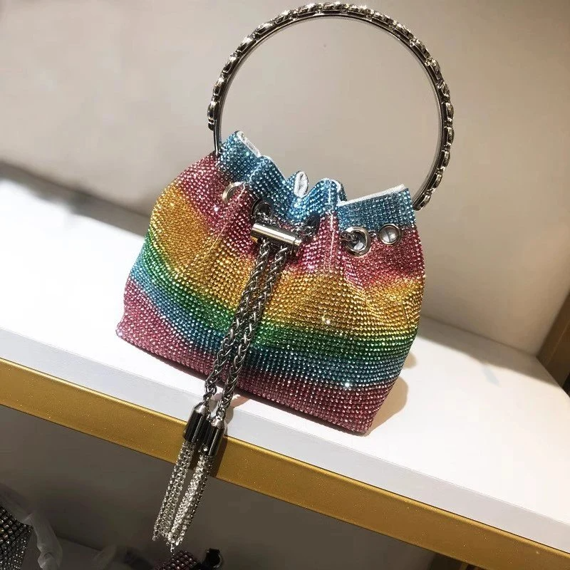SHG015 Rhinestone Bucket Bag